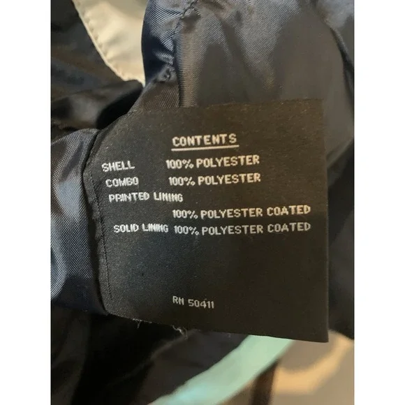 Fleet Street Women's XL Navy Blue Hooded Raincoat Parka Jacket Full Zip Lined - Picture 4 of 5